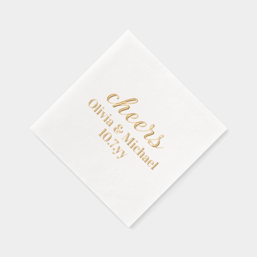 Personalized Bride and Groom Wedding Reception 箔ナプキン (右)