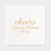 Personalized Bride and Groom Wedding Reception 箔ナプキン (正面)