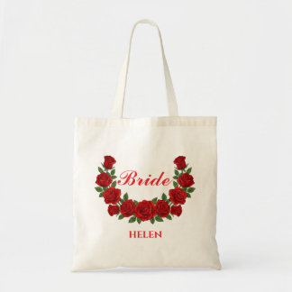 Personalized Bride Floral Custom Name Wedding Gift トートバッグ