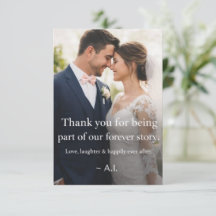 Personalized Bride & Groom Photo Thank You Card |