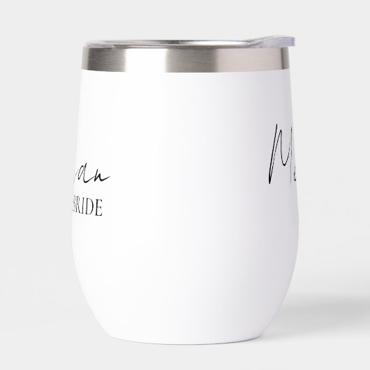 Personalized Bride Thermal Wine Tumbler Custom Nam (左面)