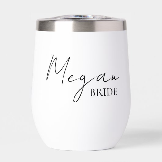Personalized Bride Thermal Wine Tumbler Custom Nam (正面)