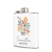 Personalized Bridesmaid Flower Boho Wedding フラスク (左)