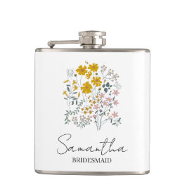 Personalized Bridesmaid Flower Women Wedding フラスク