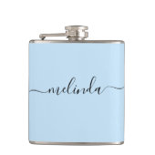 Personalized Bridesmaid Gift Pastel Blue Wedding フラスク (正面)