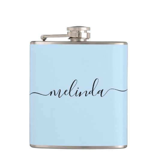 Personalized Bridesmaid Gift Pastel Blue Wedding フラスク (正面)