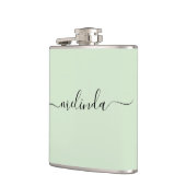 Personalized Bridesmaid Gift Pastel Green Wedding フラスク (左)