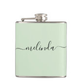 Personalized Bridesmaid Gift Pastel Green Wedding フラスク (正面)