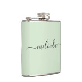 Personalized Bridesmaid Gift Pastel Green Wedding フラスク (右)