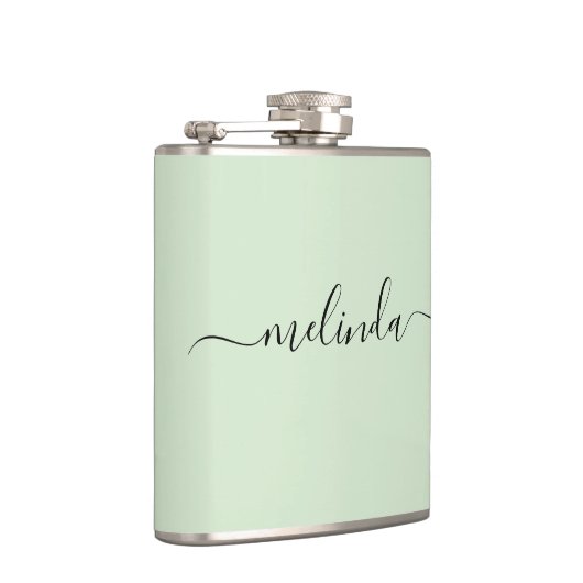 Personalized Bridesmaid Gift Pastel Green Wedding フラスク (右)