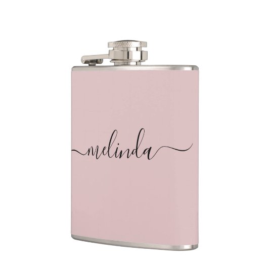 Personalized Bridesmaid Gift Pastel Pink Wedding フラスク (左)