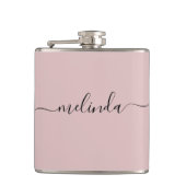 Personalized Bridesmaid Gift Pastel Pink Wedding フラスク (正面)