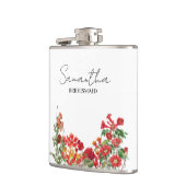 Personalized Bridesmaid Red Floral Wedding フラスク (左)