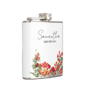 Personalized Bridesmaid Red Floral Wedding フラスク (右)
