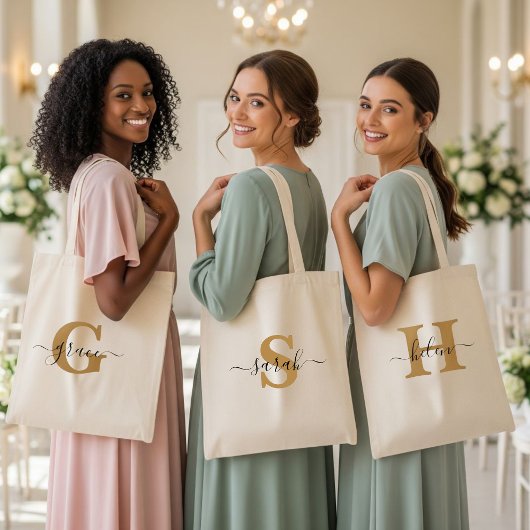 Personalized bridesmaid tote bags トートバッグ