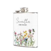 Personalized Bridesmaid Wildflowers Wedding フラスク (左)