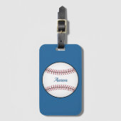 Personalized Bright Blue Baseball Luggage Tag Gift ラゲッジタグ (正面縦)