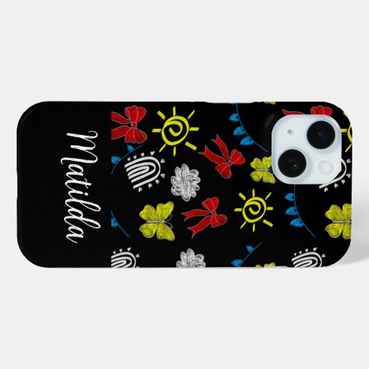 Personalized Bright Butterfly & Sunshine Pattern Case-Mate iPhoneケース (裏面 (横))
