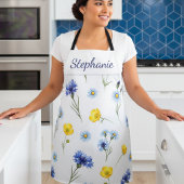 Personalized Bright Wildflower Poppy Cornflower エプロン