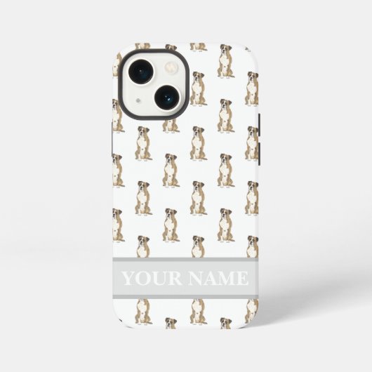 Personalized Brindle Boxer Dog iPhoneケース (裏面)