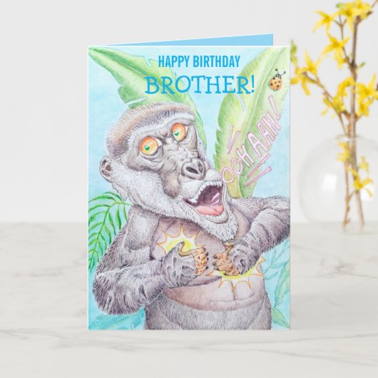 Personalized Brother's Birthday Greeting Card  カード (黄色い花)