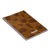 Personalized Brown &Beige Abstract Pattern ノートブック (右側)
