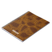 Personalized Brown &Beige Abstract Pattern ノートブック (左側)