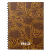 Personalized Brown &Beige Abstract Pattern ノートブック (正面)