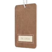 Personalized Brown Faux Leather  カーエアーフレッシュナー (左)