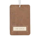 Personalized Brown Faux Leather  カーエアーフレッシュナー (裏面)