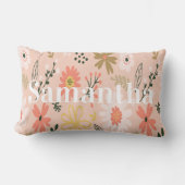 Personalized Brown Floral ランバークッション (正面)