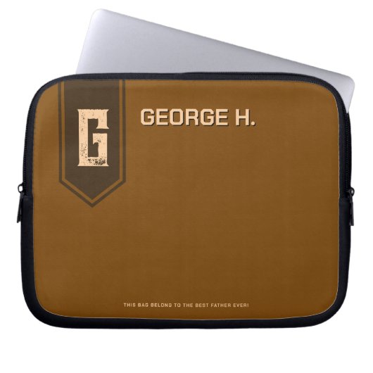 Personalized Brown Laptop Case for Man ラップトップスリーブ (正面)