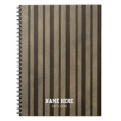 Personalized Brown Stripes Spiral Notebook ノートブック (正面)