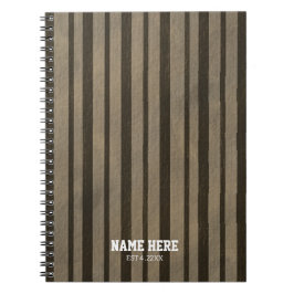 Personalized Brown Stripes  Spiral Notebook ノートブック