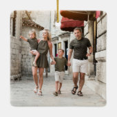 Personalized Brussels Belgium Travel Photo セラミックオーナメント (裏面)