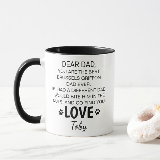 Personalized Brussels Griffon Dad Mug マグカップ (ドーナツ)