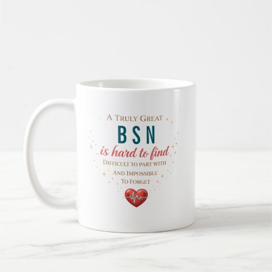 Personalized BSN Nurse Appreciation Quote コーヒーマグカップ (左)