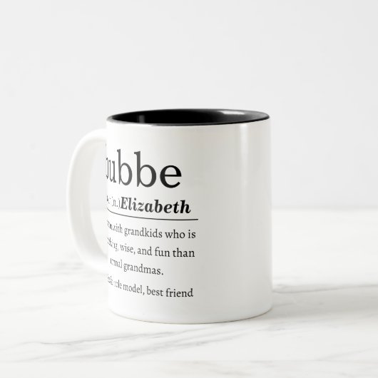 Personalized Bubbe Definition ツートーンマグカップ (正面左)