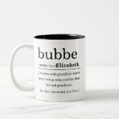 Personalized Bubbe Definition ツートーンマグカップ (左)