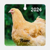 Personalized Buff Orpington Hen - Pet Chicken メタルオーナメント (裏面)