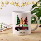 Personalized Buffalo Plaid Truck コーヒーマグカップ