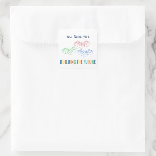 Personalized Building Bricks スクエアシール (バッグ)