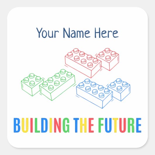 Personalized Building Bricks スクエアシール (正面)
