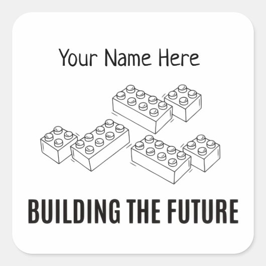 Personalized Building Bricks スクエアシール (正面)