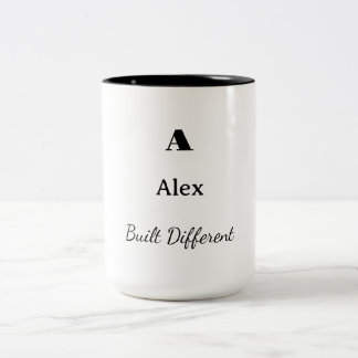 Personalized Built Different Coffee Mug Initial ツートーンマグカップ