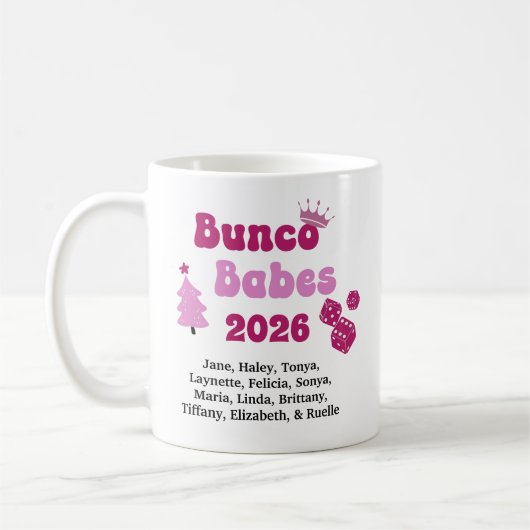 Personalized Bunco Babe  コーヒーマグカップ (左)