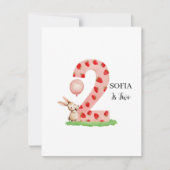 Personalized Bunny 2nd Birthday Card My Daughter シーズンカード (正面)