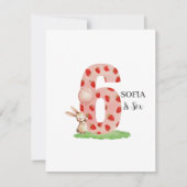 Personalized Bunny 6th Birthday Card for Girls シーズンカード (正面)