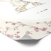 Personalized Bunny Art – Name Date Birth Nursery ポスター (角)