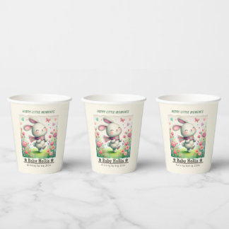 Personalized Bunny Baby Shower Cups 紙コップ